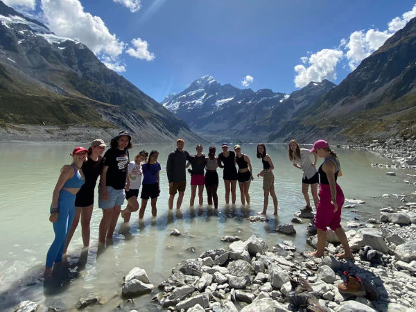Global Engagement study tour, visiting high country lake in New Zealand